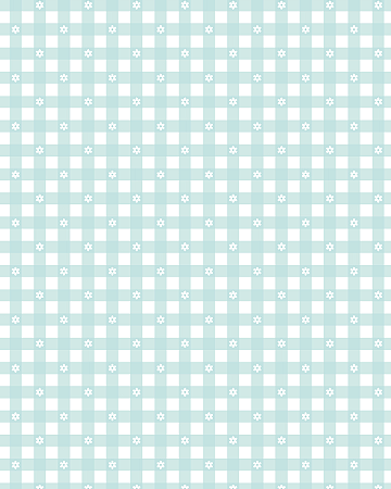 Sintetico Dollaro - FLOWERS - XADREZ MARGARIDAS (FUNDO VERDE AGUA)