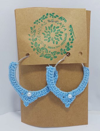 Brincos de Crochê Azul