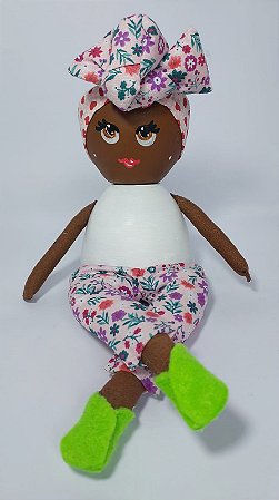 Suporte para Vaso de Cerâmica Roupa Floral