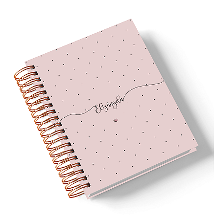 Agenda Creme com Pontinhos (Personalize com o nome)