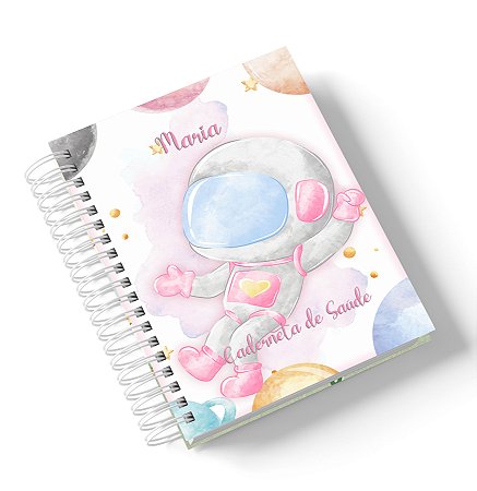 Caderneta de Saúde Astronauta Menina (Personalize com o nome)