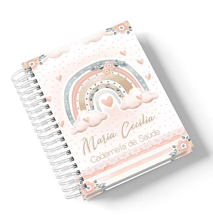 Caderneta de Saúde Chuva de Amor Menina (Personalize com o nome)