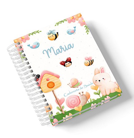 Caderneta de Saúde Jardim e bichinhos (Personalize com o nome)