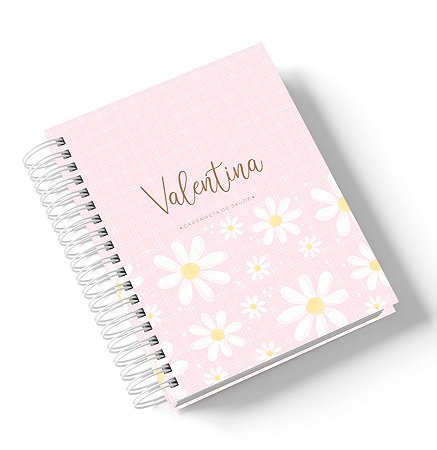 Caderneta de Saúde Margarida Rosa (Personalize com o nome)