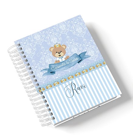 Caderneta de Saúde Ursinho Rei (Personalize com nome)