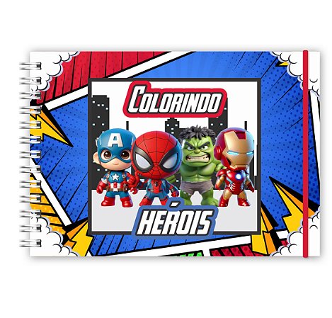 Livro de Colorir, Colorindo com Heróis (Personalize com o nome)