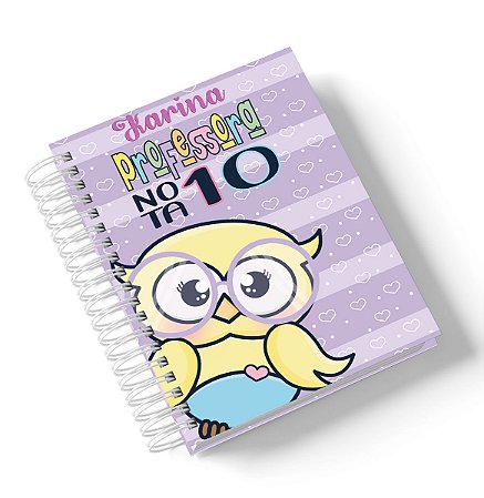 Caderno Corujinha Professora nota 10 (Personalize com o nome )