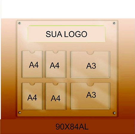 Painel informativo com 3mm espessura cristal 90x84 logo recorte vinil