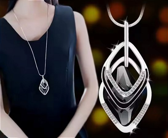 Maxi Colar Com Cristal Bohemia