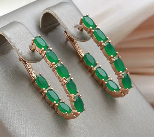 Brinco banhada a ouro com cristais austríacos