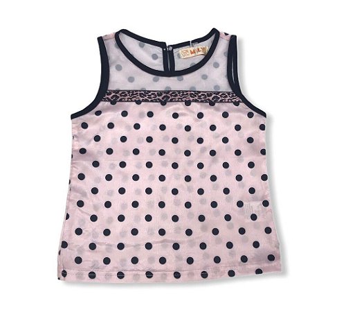 Blusa Infantil Menina Poá