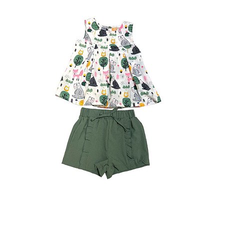 Conjunto Infantil Floresta Feminina Mily