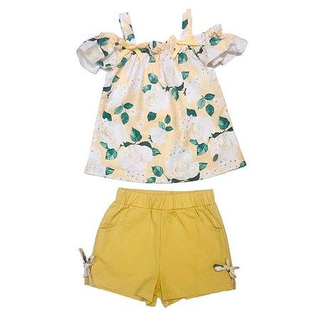 Conjunto Infantil Verão Floral Menina