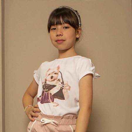 Blusa Infantil Menina Fashion Dog