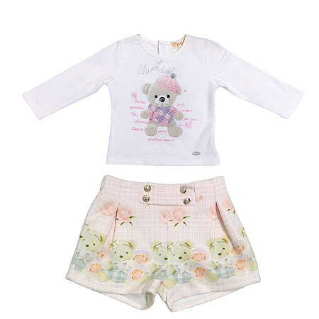 Conjunto Infantil Menina Urso Mily