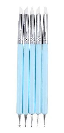 Pincel de Silicone com Ponta Boleadora - 5 unidades