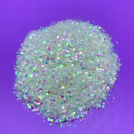 Glitter Hexágono Holográfico Camaleão Rosa - 7g