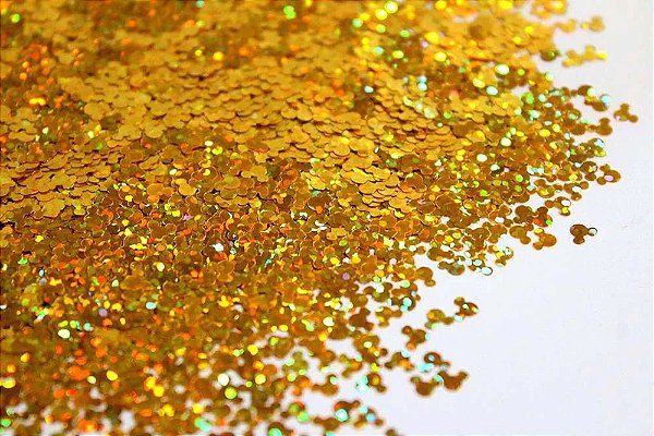 Glitter Mickey Holográfico Dourado - 5g