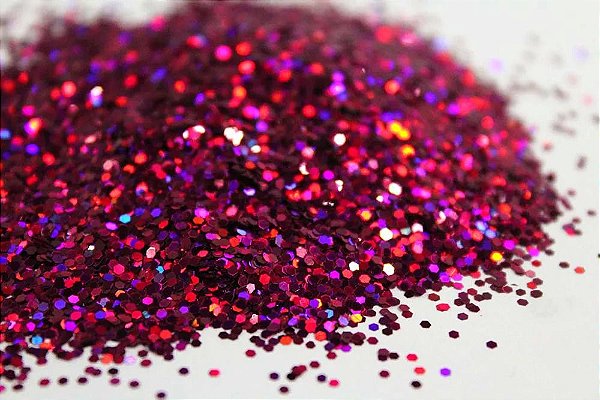 Glitter Mini Hexágono Holográfico Chiclete - 7g