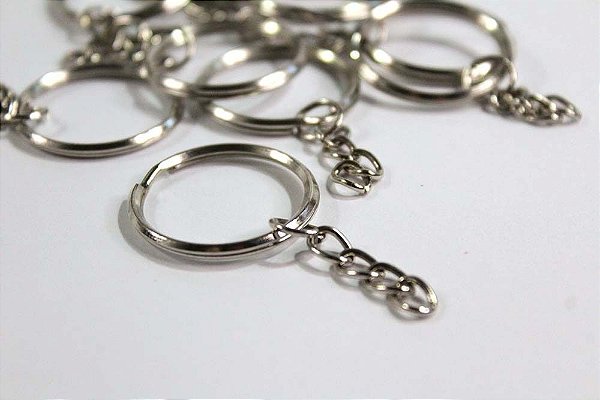 Kit Argola de Chaveiro - 10 Unidades - Prata