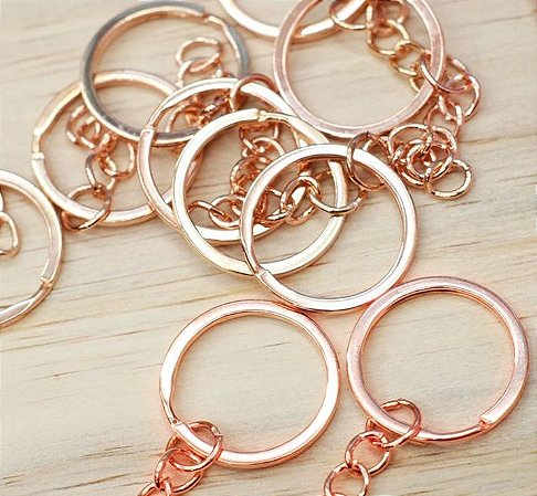 Kit Argola de Chaveiro - 10 Unidades - Rosé