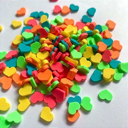 Mini Decoraçōes - Coraçōes Coloridos - 10g