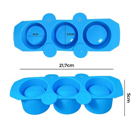 Molde de Silicone - 3 Vasos - Redondo