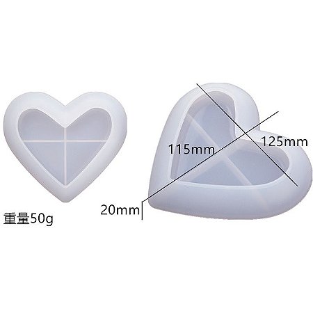 Molde de Silicone - Bandeja Coração Pequena