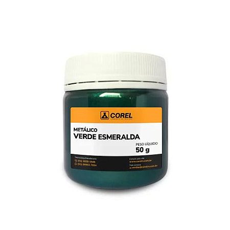Pigmento Metálico Verde Esmeralda em Pó - 50g