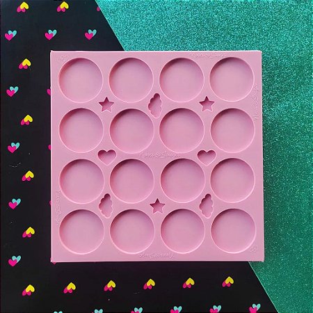 Molde 16 Círculos 4cm com Furo