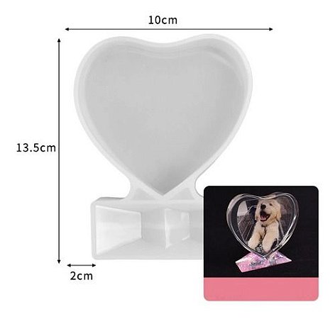 Molde De Silicone - Coração Placa Eternização  - Pequeno