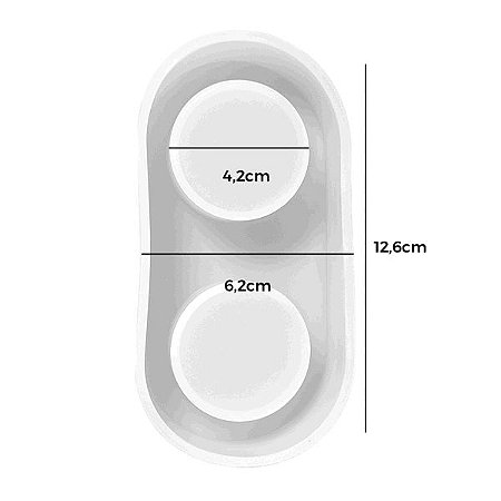 Molde de Silicone - Porta Velas 2 Espaços