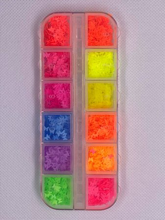 Aplique Borboletas Neon Cores Sortidas - 12 Unidades
