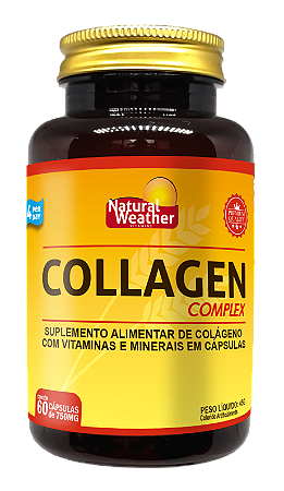 Collagen Complex Natural Weather - Colágeno hidrolisado adicionado de vitaminas e minerais  - 60 cápsulas