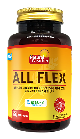 Ômega 3 - All Flex - Alta Concentração de EPA - 60 Cápsulas - Natural Weather