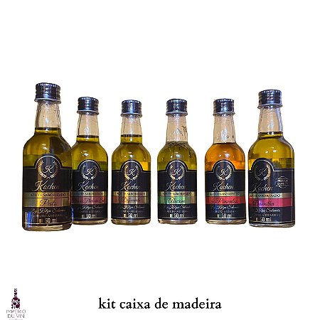 Kit mista 6 azeites cx madeira - 50ml