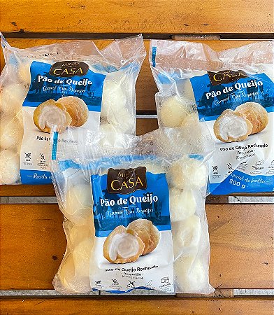 PÃO DE QUEIJO MINAS EM CASA RECHEADO COM REQUEIJÃO 800G