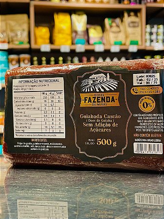 GOIABADA CASCÃO ZERO AÇÚCAR FAZENDA DE MINAS 500G