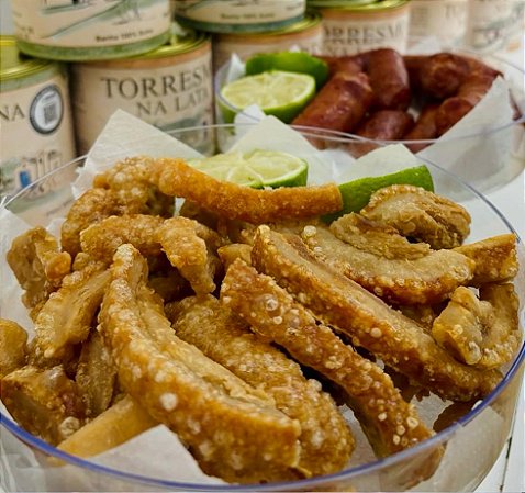 TORRESMO NA LATA CHEIRO DE MATO 800G CONSERVADO NA BANHA