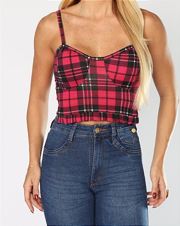 Cropped quadriculado.