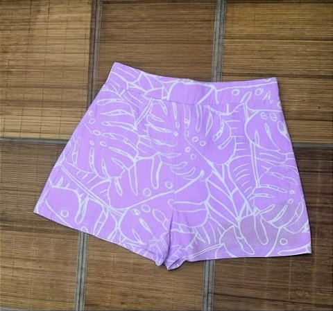 Short-saia plus estampado lilás
