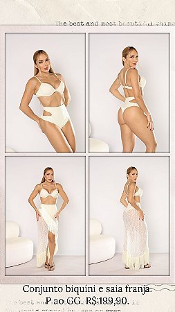 Conjunto biquíni e saída grecia