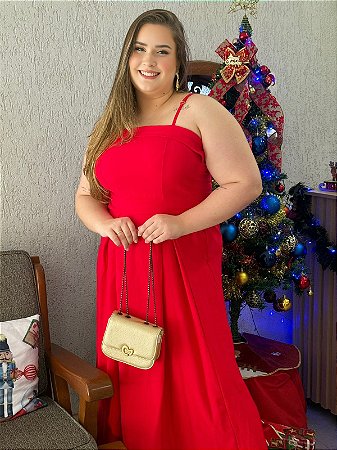 Vestido plus vermelho