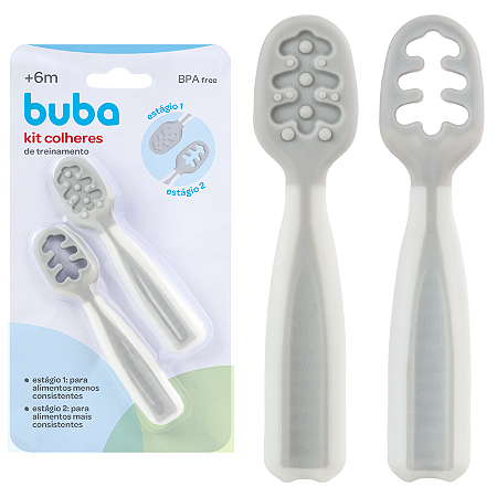 Kit Colher de Treinamento para Bebê Introdução Alimentar Buba