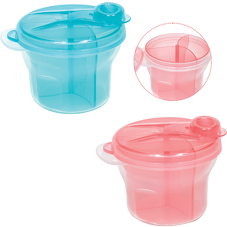Pote para Leite em Pó Dosador com Divisória para Fórmula Infantil 300ml