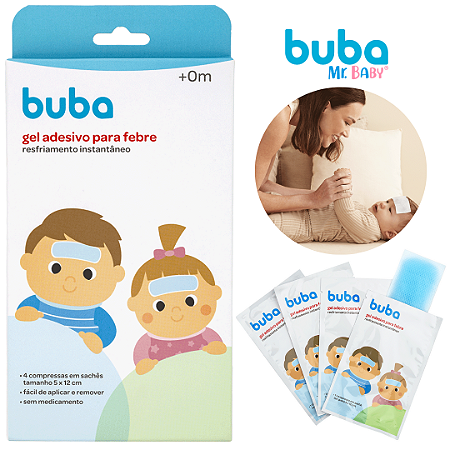 Compressas para Febre Gel Adesivo com Resfriamento Instantâneo Buba