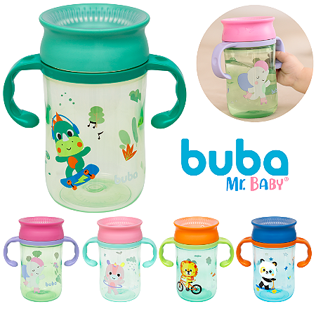 Copo para Bebê 360° Treinamento Gira sem Deixar a Bebida Cair 300ml com Alça