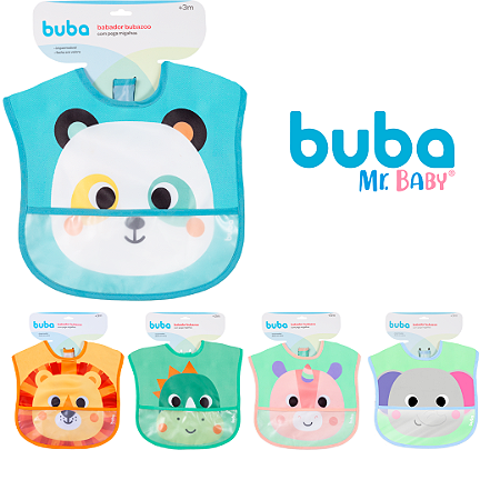 Babador para Bebê Impermeável com Bolso Pega Migalhas para Introdução Alimentar Buba