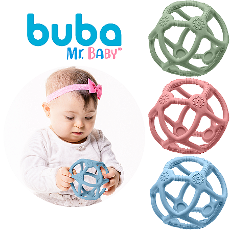 Mordedor Bebê Silicone Bola Supermacio Buba