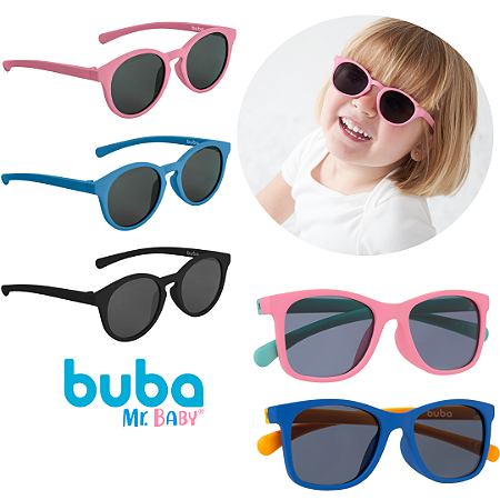 Óculos de Sol Infantil Original Buba Médio para Crianças de 3 a 4 anos com Proteção UV